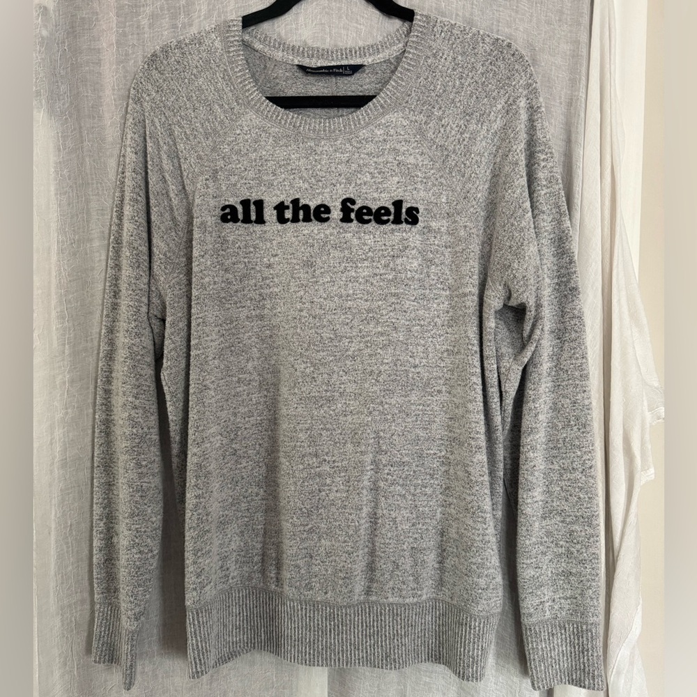 Abercrombie and Fitch “All The Feels” sweater Sz L excellent condition